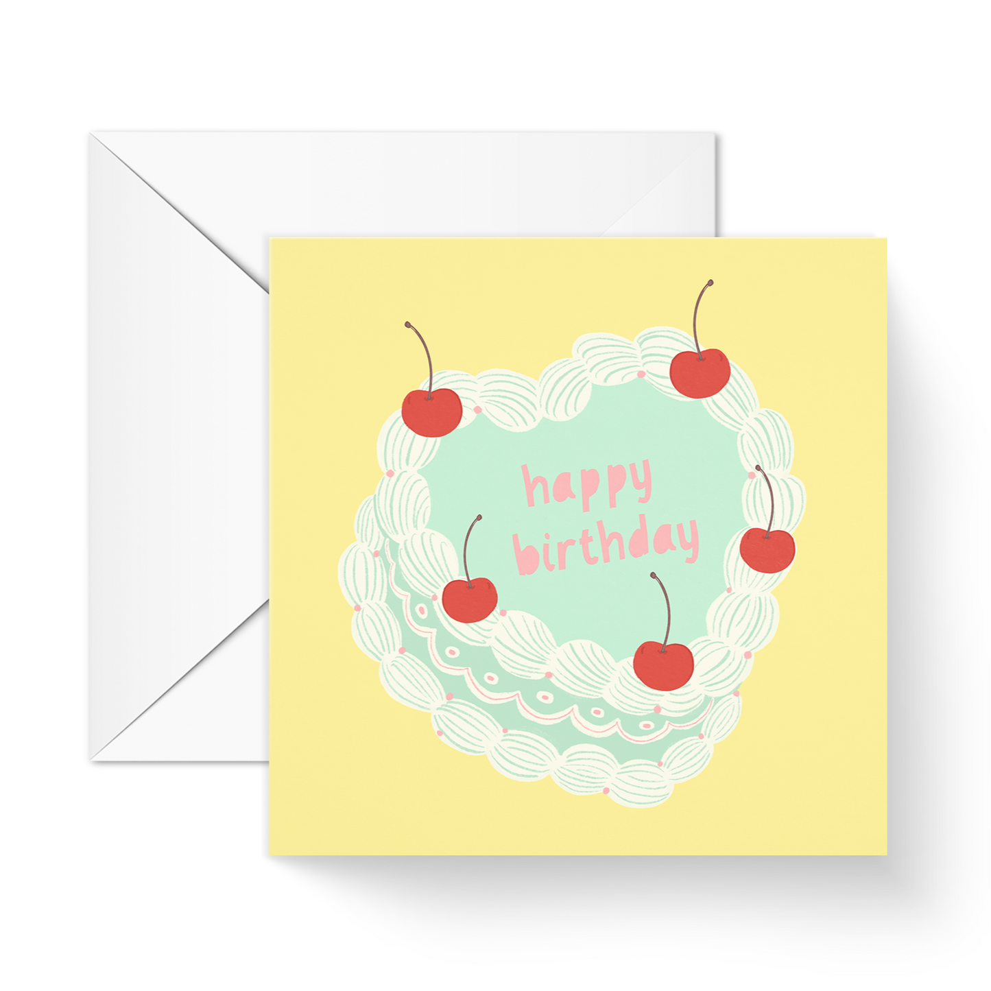 Heart Cake Birthday Card