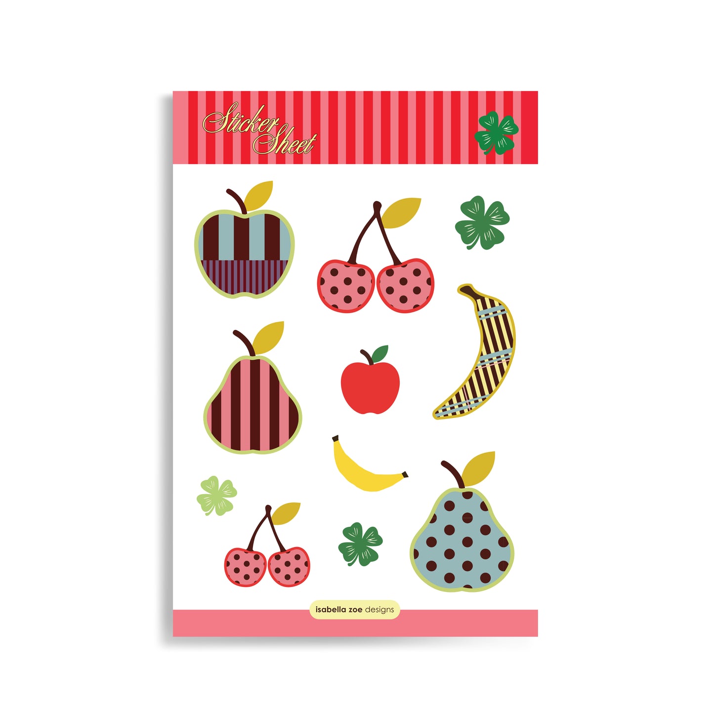 Stationery Lover Bundle - Pancake Notepad and Lucky Fruits Sticker Sheet