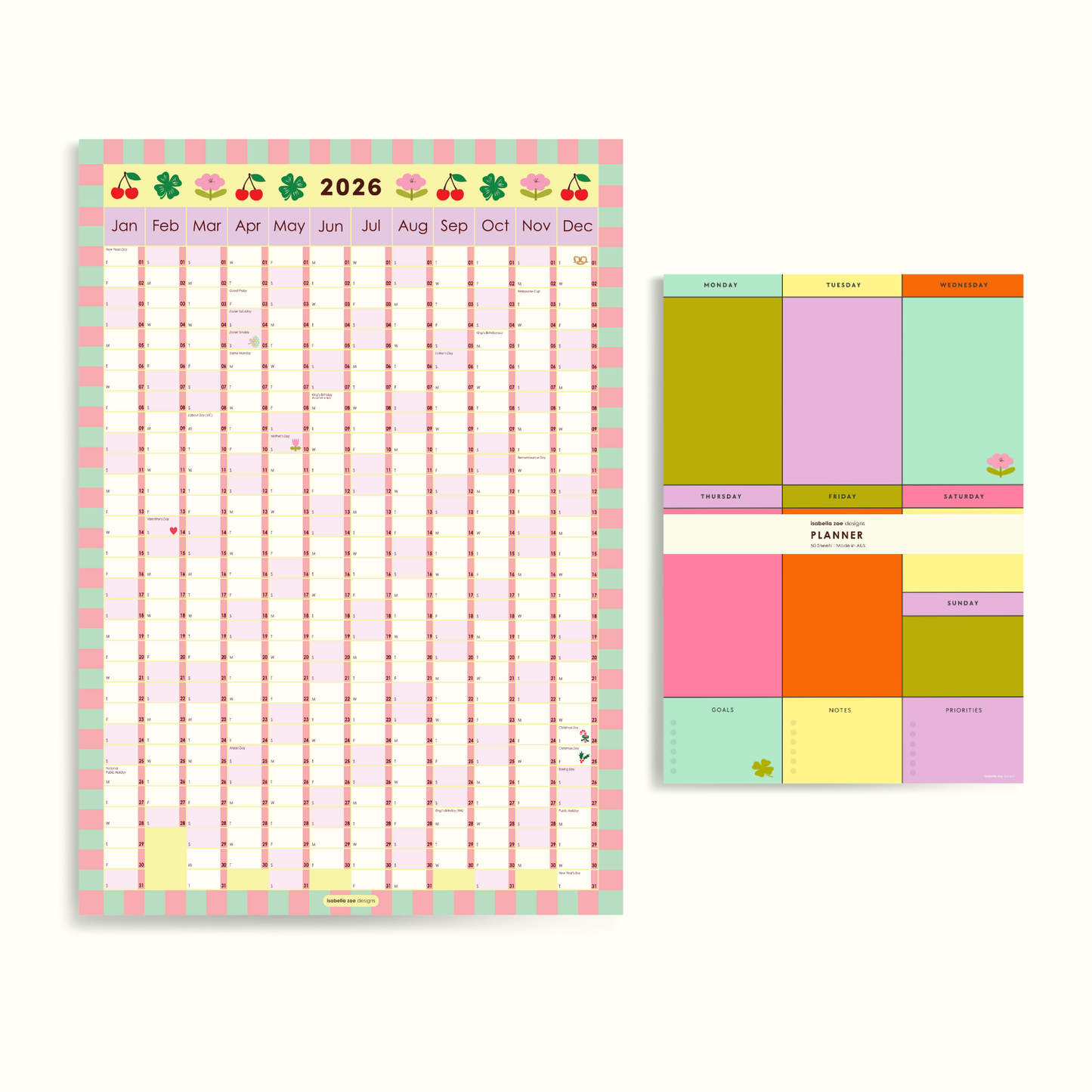 2026 Essentials Bundle - Wall Planner + Weekly Planner