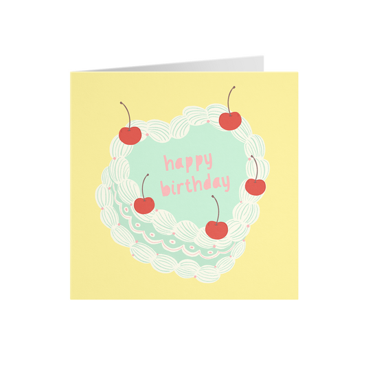 Heart Cake Birthday Card