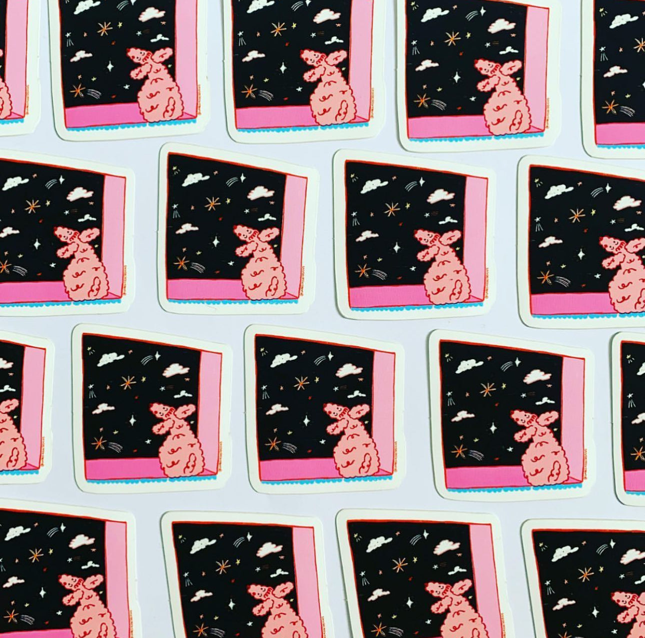Stargazing Puppy Vinyl Sticker