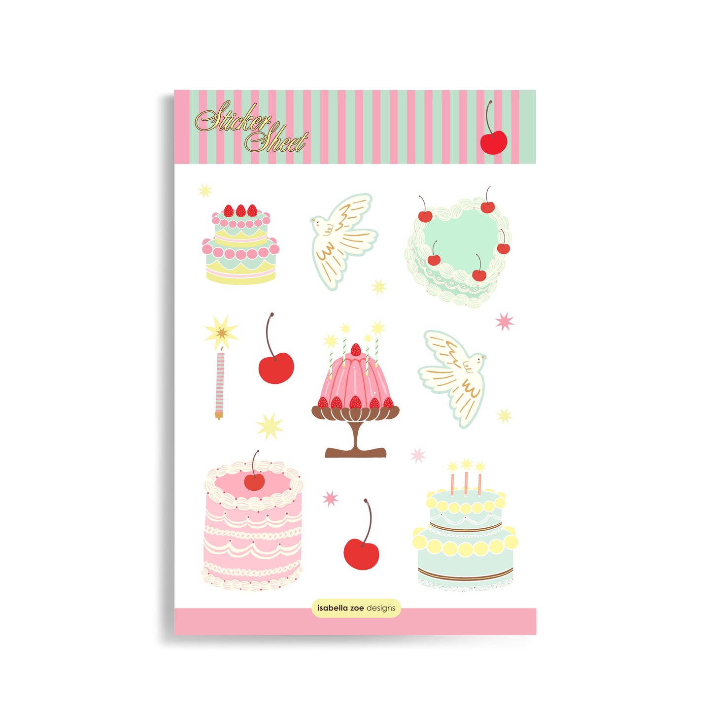 Cake &  Sweet Wishes Sticker Sheet
